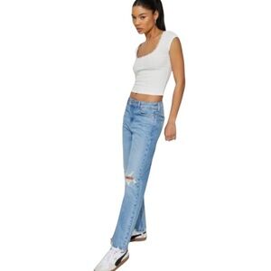 Garage Vintage Straight 28 Light Blue Distressed Women's Jeans
